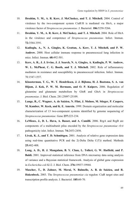 Gene regulation in Streptococcus pneumoniae - RePub - Erasmus ...