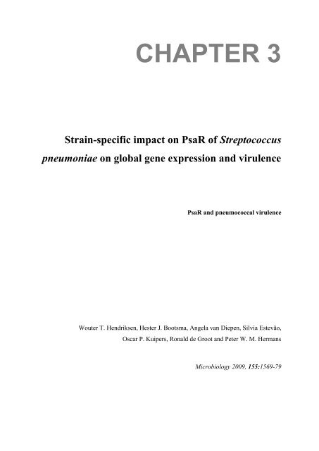 Gene regulation in Streptococcus pneumoniae - RePub - Erasmus ...