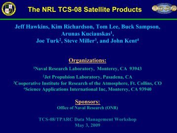 The NRL TCS-08 Satellite Products - eol