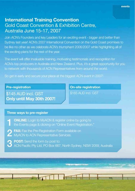 Gold Coast International Training Event… - Direct Sales Opportunity ...