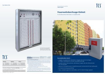 Feuerwehrdurchsage-Einheit - TCS