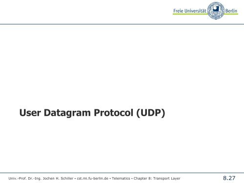 Transport Layer - Freie Universität Berlin