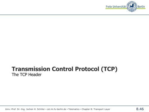 Transport Layer - Freie Universität Berlin