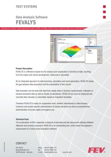 TEST SYSTEMS Data Analysis Software FEVALYS