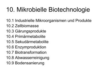 10. Mikrobielle Biotechnologie