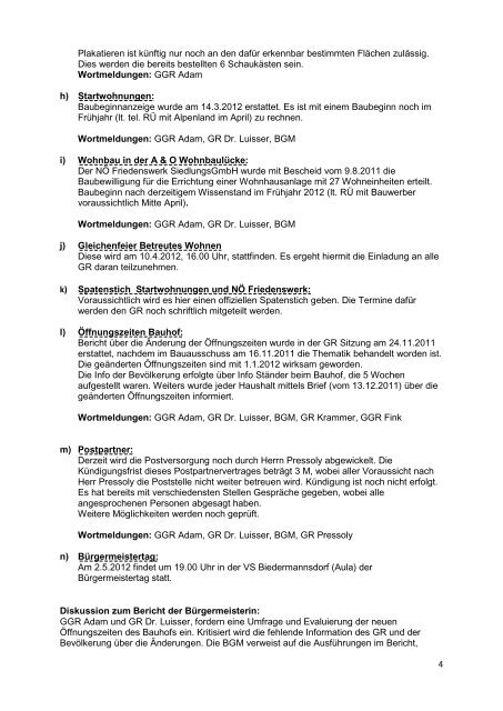 Protokoll der GR-Sitzung 2012-03-22 - Biedermannsdorf