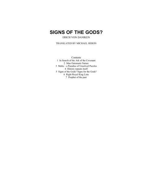 Signs of the Gods Daniken - edi2179