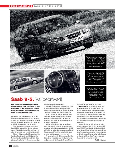 Saab 9-5. Väl beprövad! - Auto Motor & Sport