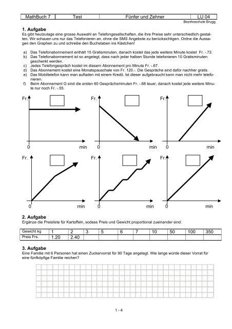 MathBuch 7 Test Fünfer und Zehner LU 04 1 ... - Schule Brugg