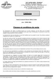 Clauses et conditions de vente - SCP Cappelaere & Prunaux