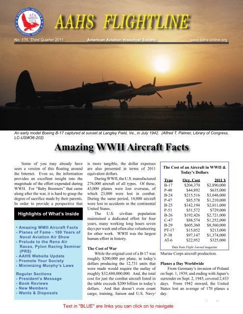 AAHS FLIGHTLINE - American Aviation Historical Society