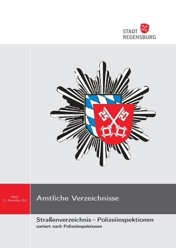 Amtliche Verzeichnisse - Statistik - Stadt Regensburg