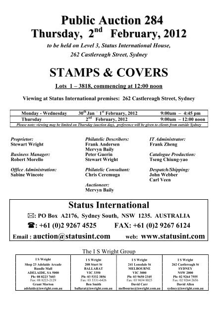 public auction 284 status international
