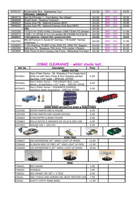 CORGI DIECAST MODEL CARS TRUCKS AIRCRAFT ...