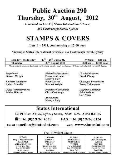 Public Auction 290 - Status International