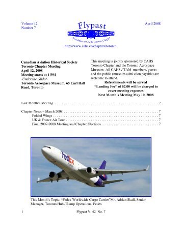 C:\MyFiles\Flypast\Flypast 42-7.wpd - Toronto Aviation History