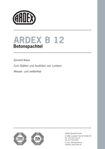 ARDEX B 12 Betonspachtel - DEKOR Farben