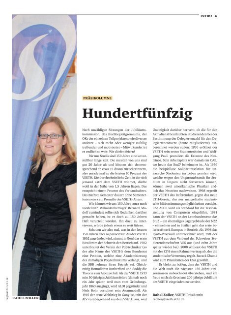 Zeitung des Verbands der studierenden an der etH nr. 5/11-12, 20 ...