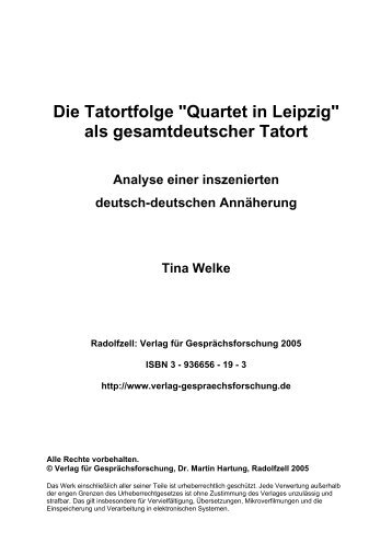 Die Tatortfolge "Quartet in Leipzig" als gesamtdeutscher Tatort