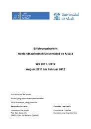 Erfahrungsbericht Auslandsaufenthalt Universidad de Alcalá WS ...