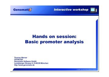 Hands on session: Basic promoter analysis