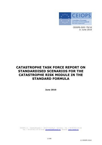 catastrophe task force report on standardised ... - Eiopa - Europa