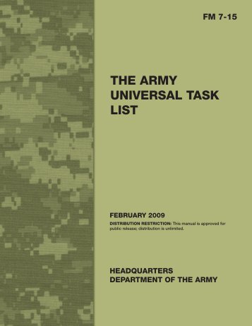 the army universal task list - Army Electronic Publications & Forms ...