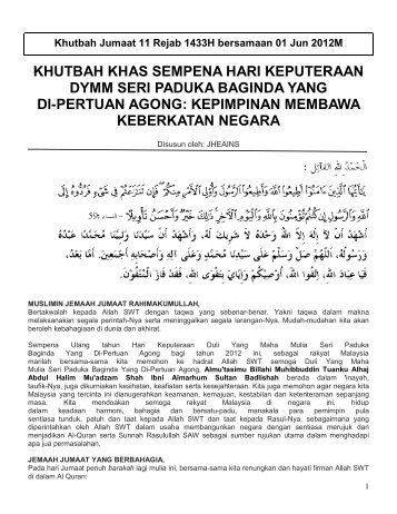 khutbah khas sempena hari keputeraan dymm ... - Jheains - Sabah