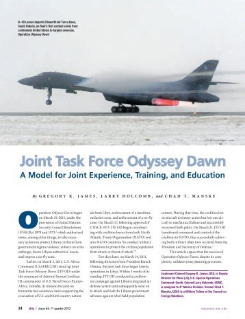 Joint Task Force Odyssey Dawn - National Defense University