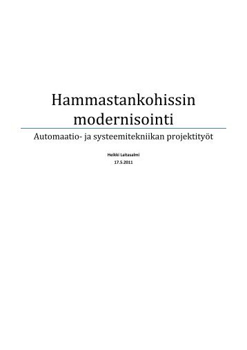 Hammastankohissin modernisointi