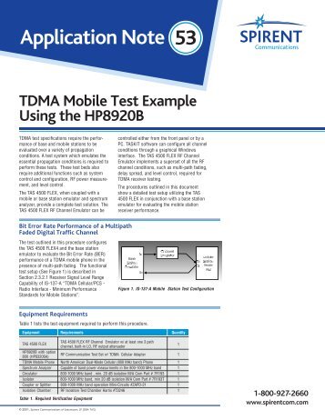 Application Note 53 TDMA Mobile Test Example Using ... - EHS GmbH