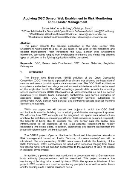 Applying OGC Sensor Web Enablement to Risk Monitoring and ...