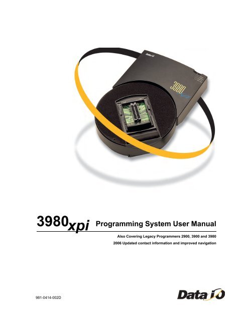 3980xpi Users Manual - Data I/O Corporation