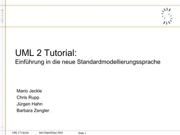 UML 2 Tutorial: Einführung in die neue ... - Mario Jeckle