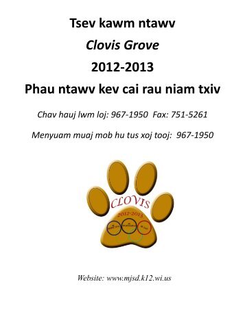 Tsev kawm ntawv Clovis Grove 2012-2013 Phau ntawv kev cai rau ...