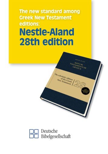 Nestle-Aland 28th edition - Society of Biblical Literature