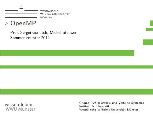 OpenMP - PVS - Westfälische Wilhelms-Universität Münster