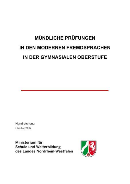 MÜNDLICHE PRÜFUNGEN - Standardsicherung NRW