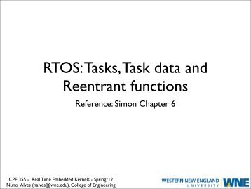 RTOS: Tasks, Task data and Reentrant functions - Nuno Alves