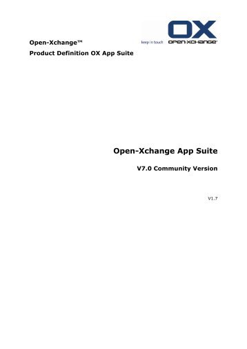 Open-Xchange App Suite - Open-Xchange Software Directory