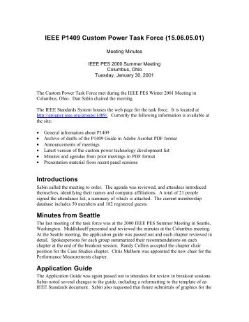 IEEE P1409 Custom Power Task Force (15.06.05.01) Introductions ...