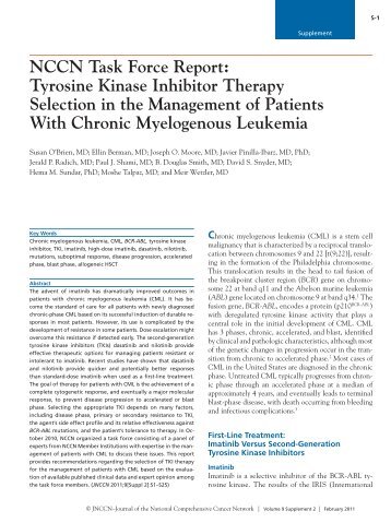 NCCN Task Force Report: Tyrosine Kinase Inhibitor Therapy ...