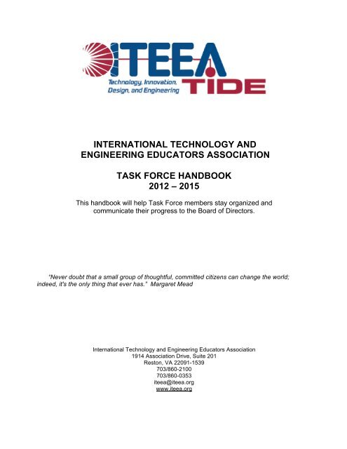 ITEEA Task Force Handbook - International Technology and ...