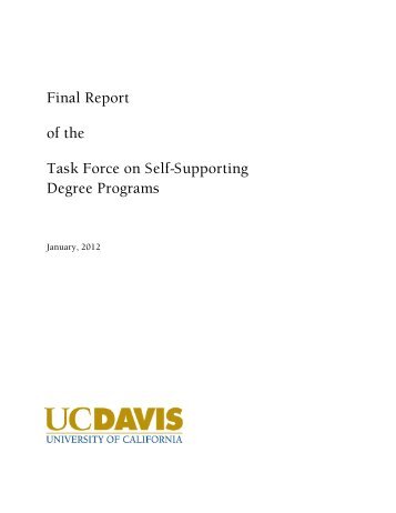Final Report of the Task Force on Self-Supporting Degree Programs