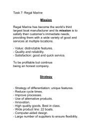 Task7 - Regal Marine mission vision and strategy