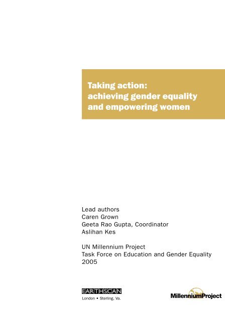 Taking action: achieving gender equality and empowering women