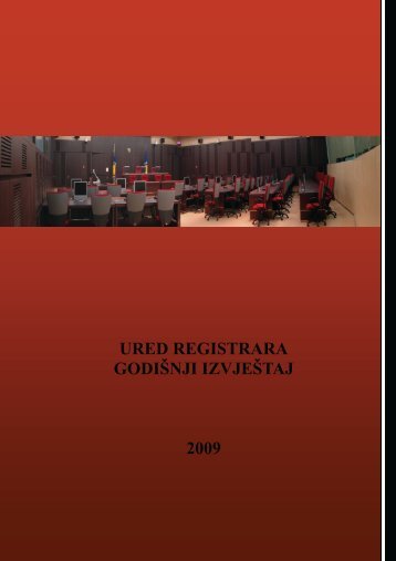 Godišnji izvještaj Ureda registrara 2009 - Ured registrara