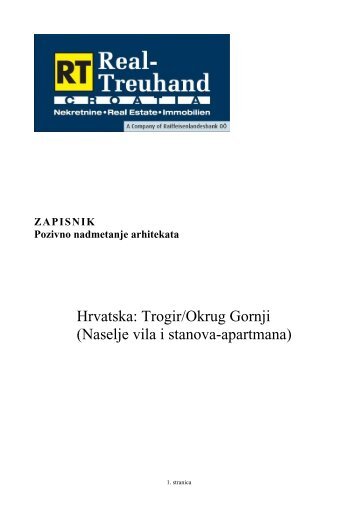 Pozivno nadmetanje arhitekata - Real-Treuhand Immobilien