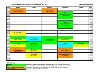Tanz- und Gesundheitszentrum, Bassumer Str. 59 Kursangebote ...