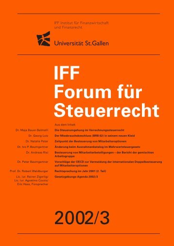 Die Steuerumgehung im Verrechnungssteuerrecht - IFF - Universität ...